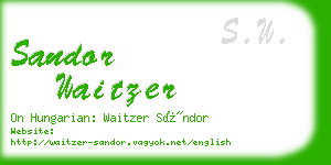sandor waitzer business card